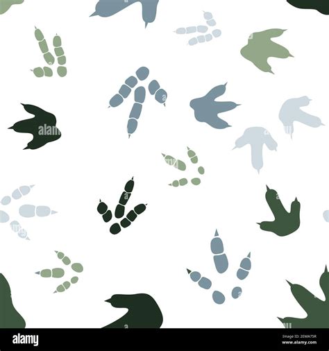 Dinosaur footprint tracks. Minimal color seamless pattern. Background ...