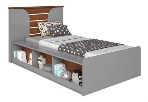 Cama Nido Doble Decocasa Yumi Plaza Color Gris Fabricada En