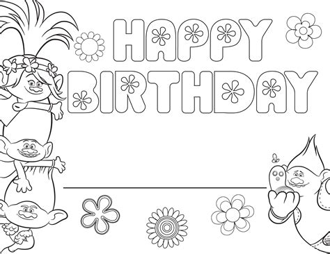 Free Printable Coloring Birthday Cards - Free coloring pages to print