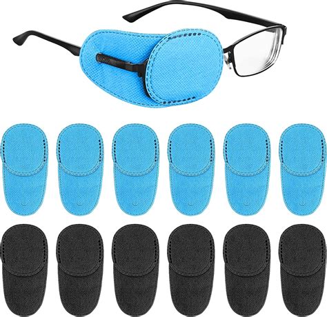 Tiesome Eye Patches For Glasses 12pcs Reusable Non Woven Fabric Eye Patch Eye Glass Cover Eye