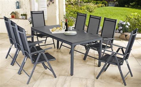 Casaria Gartenm Bel Set St Hle Mit Wpc Tisch X Cm Aluminium