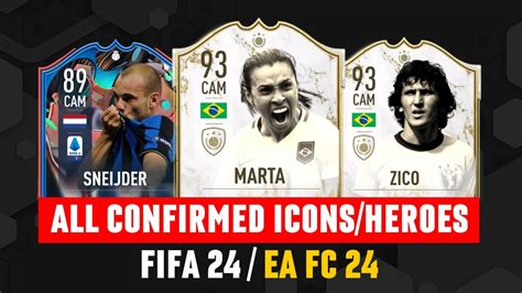 Fifa 24 All Confirmed Iconsheroes Ea Sports Fc 24 Ft Zico Marta