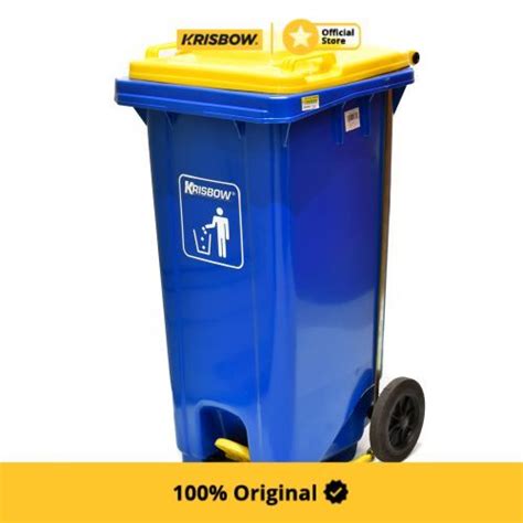 Krisbow Ltr Tempat Sampah Plastik Outdoor Biru Lazada Indonesia