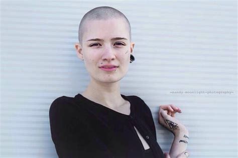 Short Hair Before And After Haircut Shaved Head Women Bald Girl Buzz