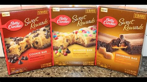 Betty Crocker Sweet Rewards Bars Cookie Chocolate Chip Blondie Butterscotch And Brownie Caramel