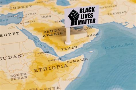 Las Vidas Negras Importan La Bandera En El Yemen En El Mapa Foto