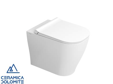 Wc A Terra Filomuro Italia Scarico Traslato Rimless Bianco Lucido