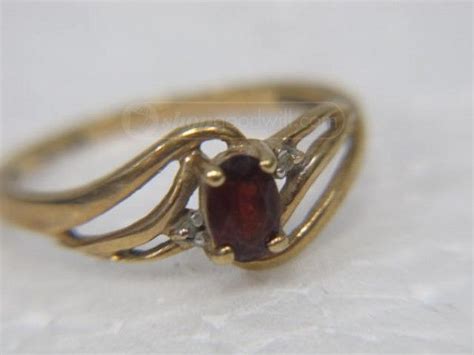 10K Gold Ring Dark Red Stone Sz 6 10k Gold Ring Red Stone Gold Rings