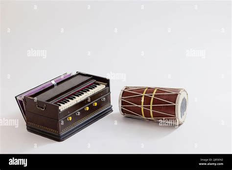 Portrait Of Indian Traditional Classical Musical Instruments Which Consists Of Tabla And Dholak