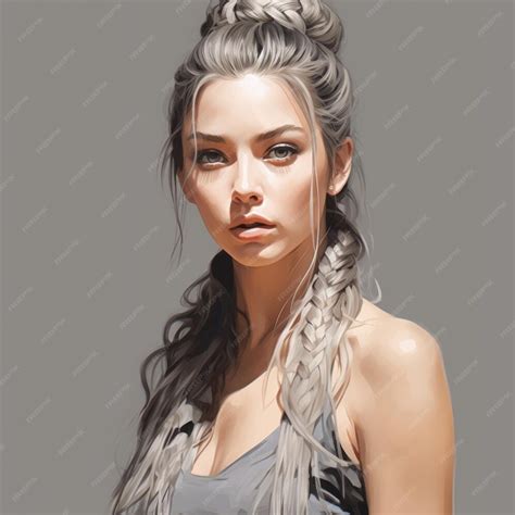 Premium Ai Image A Digital Painting Of A Woman With Long Hair