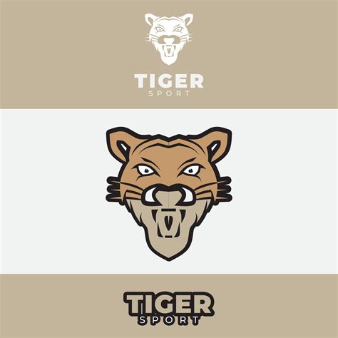 sport logo design, with a tiger head icon 24761323 Vector Art at Vecteezy