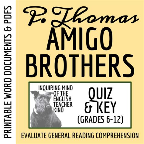 Amigo Brothers By Piri Thomas Quiz And Answer Key Made By Teachers