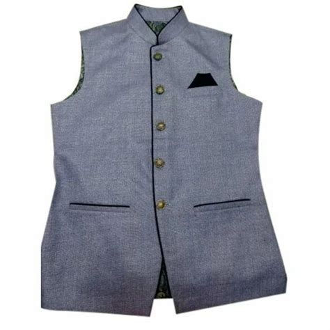 Dark Gray Linen Men S Designer Waistcoat Rs 800 Piece Bhairav Yarns