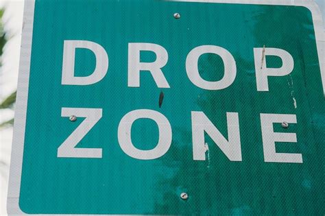 Premium Photo Drop Zone Road Signage Green Color