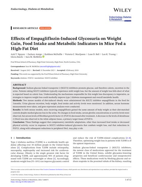 (PDF) Effects of Empagliflozin-Induced Glycosuria on Weight Gain, Food ...