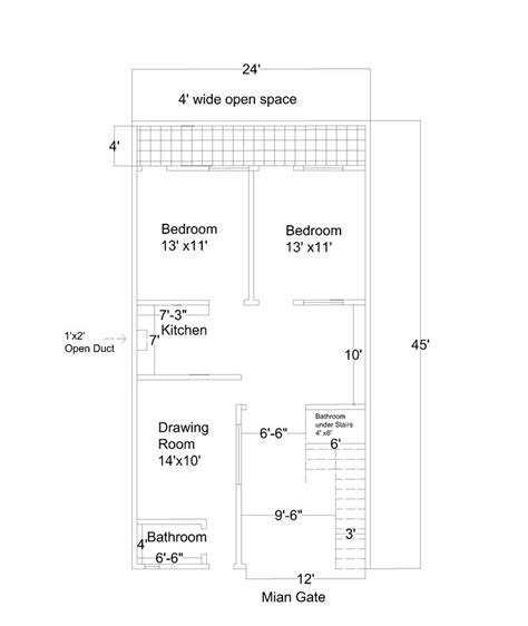 Sq Yard Room House Plan