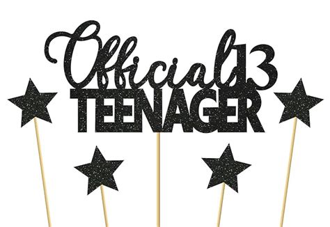 Buy Svm Craft Gray Black 13 Official Teenager Cake Topper 13th