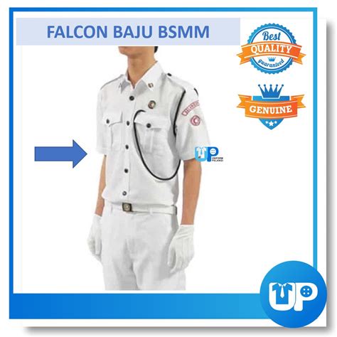 Bsmm Pbsm Falcon Uniform Cotton Baju Kemeja Putih Lengan Pendek Seragam