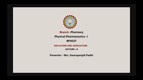 AKTU Digital Education Physical Pharmaceutics I Solvation And