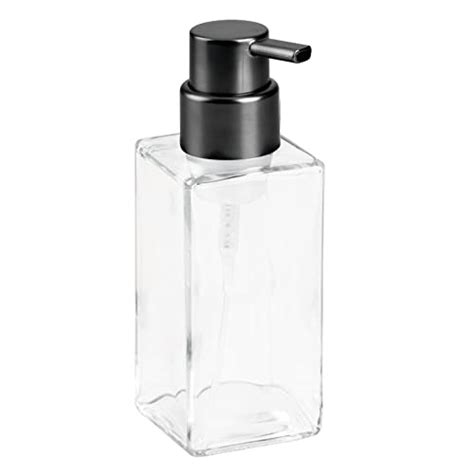 Mdesign Modern Square Glass Refillable Foaming Hand Soap Dispenser Pump