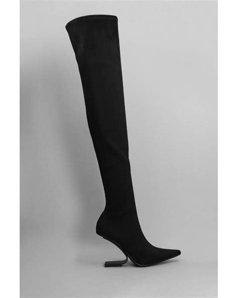 Jeffrey Campbell Compass High Heels Boots In Black Suede Lyst