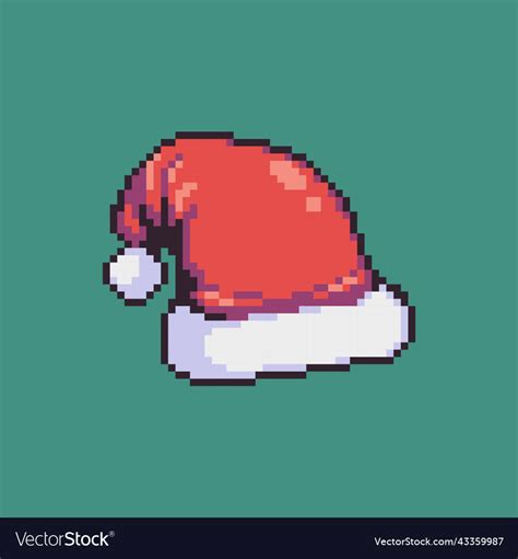 Pixel Art Christmas Hat Royalty Free Vector Image