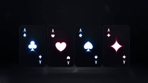 Blackjack black neon poker cards with glowing neon lights Isolated on ...