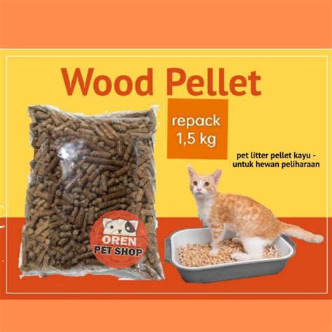 Jual WOOD PELLET PELET KAYU 1 5 Kg Pasir Organik Buang Air Kucing