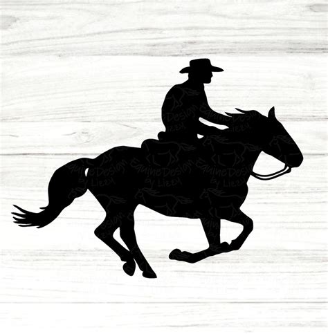 Cowboy Silhouette Horse SVG Running Horse Image Cowboy & - Etsy