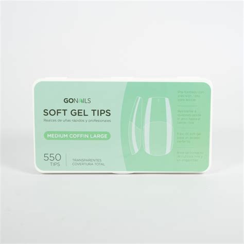 Sedúcete Go Nails Soft Gel tips Medium Coffin Large Pre limados