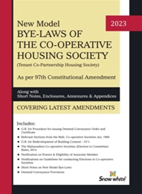 New Model Bye Laws Of The Co Operative Housing Society Snow White