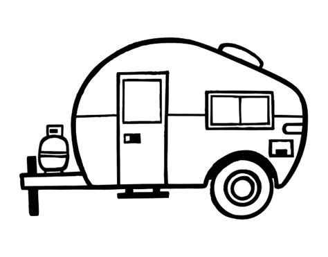 Modern Caravan Coloring Page