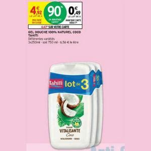 Anti crise fr Gel douche tahiti chez Intermarché 12 04 23 04 Gel