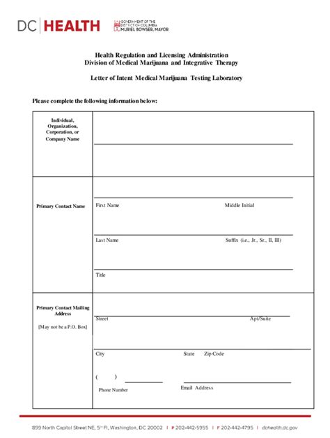 Fillable Online Dchealth Dc Health Regulation And Licensing