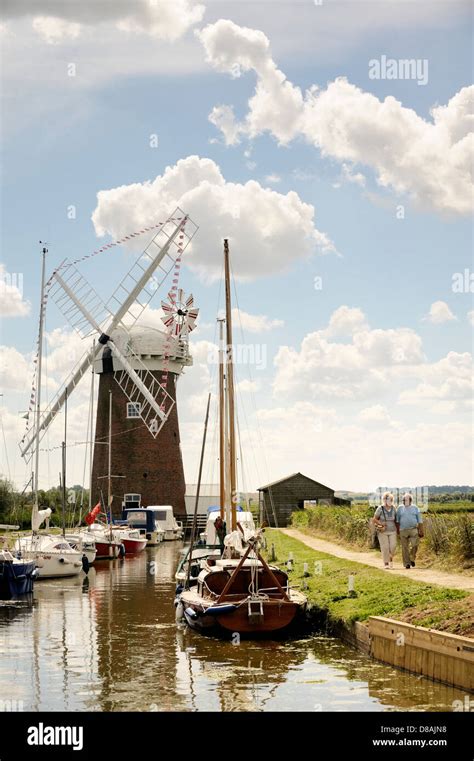 Horsey Windpump Drainage Windmill Near Great Yarmouth Norfolk England