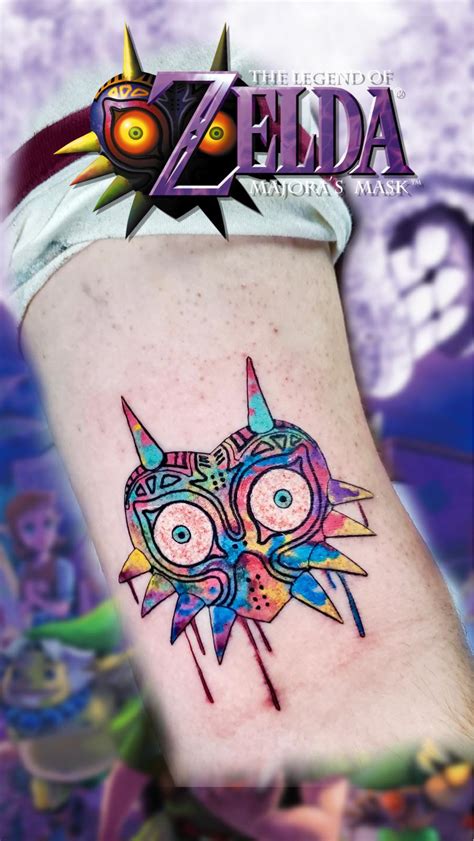 The Legend Of Zelda Majoras Mask Tattoo Done By Mika At Coven Tattoo