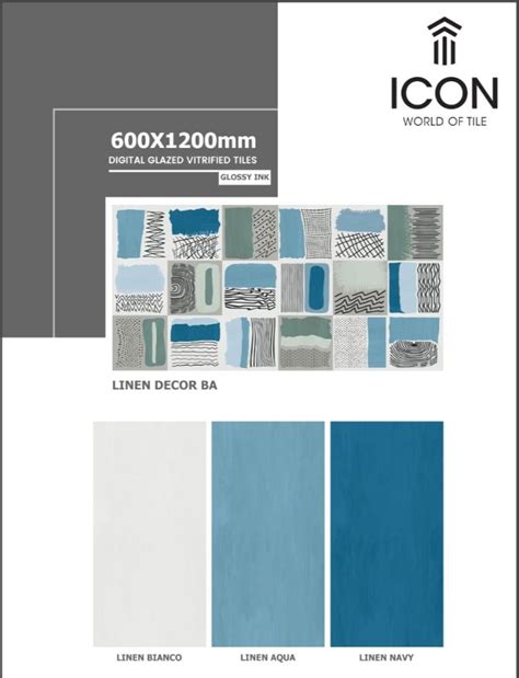 Ceramic Glossy Ink Linen Decor Ba Digital Glazed Vitrified Tile