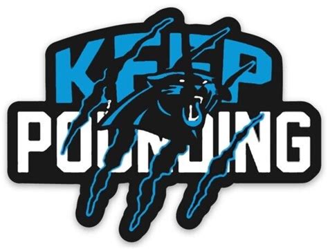 Carolina Panthers Panther Keep Pounding Namesake Type Logo Die Cut