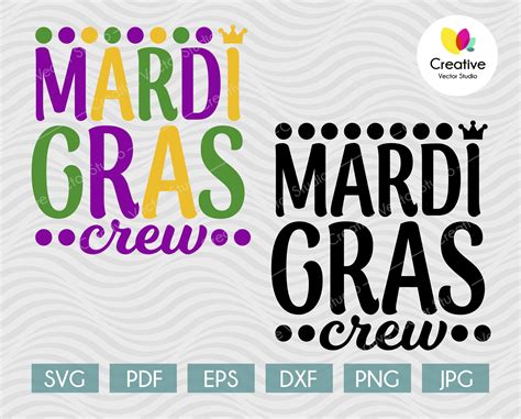 Mardi Gras Crew SVG, PNG, DXF Cut File | Creative Vector Studio