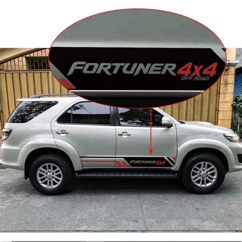 Fortuner Car Stickers Fortuner Stickers Cutting List Fortuner Stickers