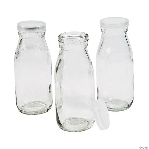 Clear Glass Milk Bottles With Lid