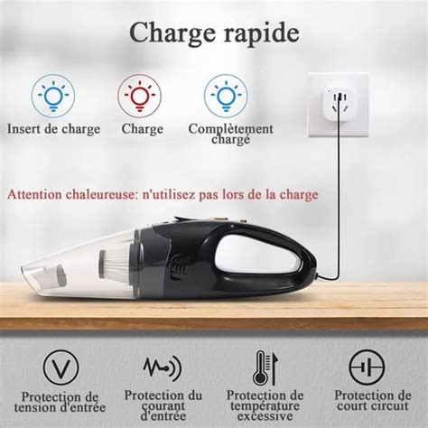 Aspirateur à Main sans Fil 8000Pa USB 120W Le Type Humide et Sec avec