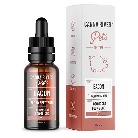 Cbd For Pets Tincture With Cbg Bacon Canna River