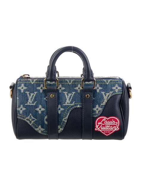 Louis Vuitton X Nigo Xs Monogram Denim Drip Keepall Bag Blue