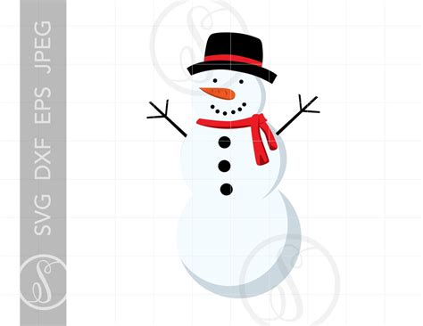 Snowman SVG Vector Snowman Clipart Snowman Silhouette Cut File Snowman Svg Jpg Eps Pdf Png DXF ...