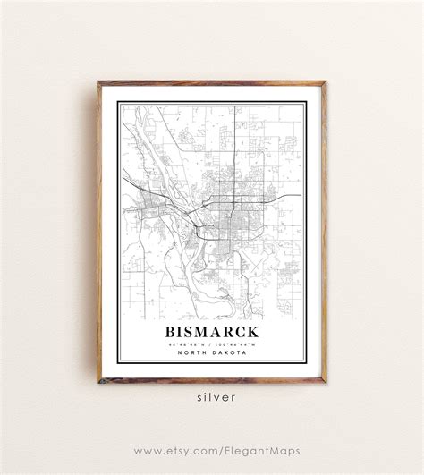 Bismarck North Dakota Map Bismarck ND Map Bismarck City Map | Etsy