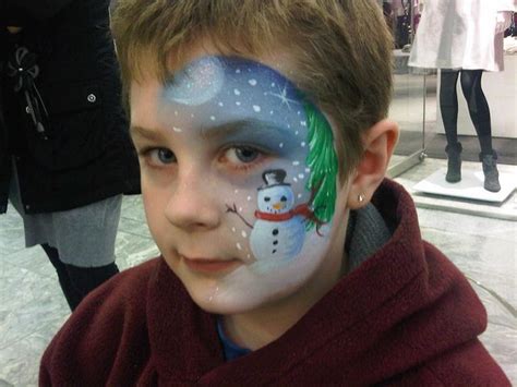 Snowman Face Painting Face Painting Idea For Christmas Party Christmas Face Painting Holiday