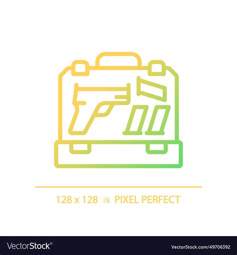 2d thin line pixel perfect simple gradient gun Vector Image