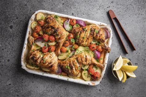 Roasted Harissa Chicken And Vegetable Tray Bake Landscape Spudlite