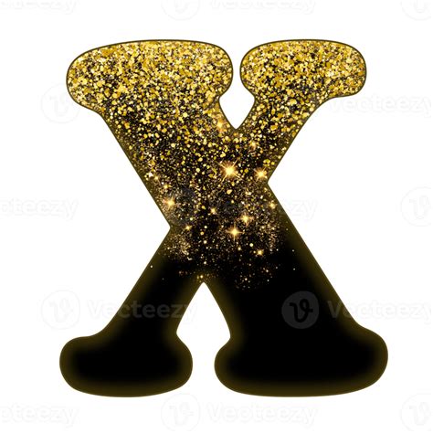 Half Gold Glitter Alphabet Png